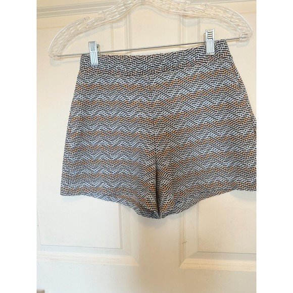 Zara Trafaluc Small Womens  Shorts High Rise Blue Black White Brown Geometric - Picture 1 of 6